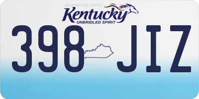 KY license plate 398JIZ