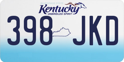KY license plate 398JKD