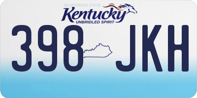 KY license plate 398JKH