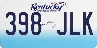 KY license plate 398JLK