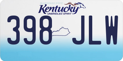 KY license plate 398JLW