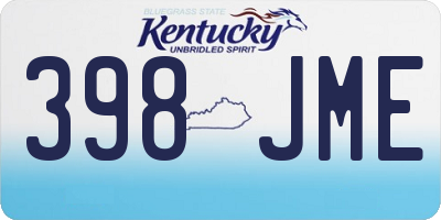 KY license plate 398JME