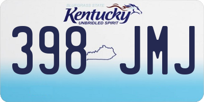 KY license plate 398JMJ