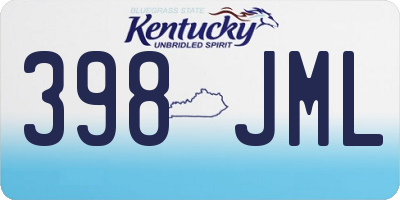 KY license plate 398JML