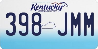 KY license plate 398JMM