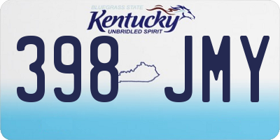 KY license plate 398JMY
