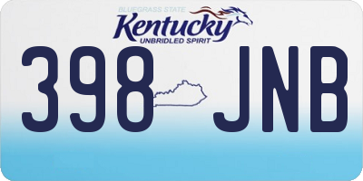 KY license plate 398JNB