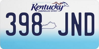 KY license plate 398JND