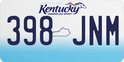 KY license plate 398JNM