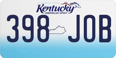 KY license plate 398JOB