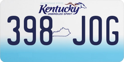 KY license plate 398JOG