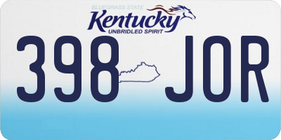 KY license plate 398JOR