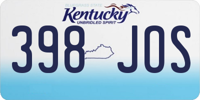 KY license plate 398JOS