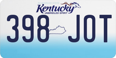 KY license plate 398JOT