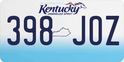 KY license plate 398JOZ