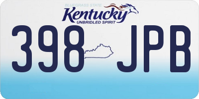KY license plate 398JPB