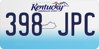 KY license plate 398JPC