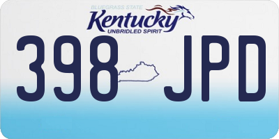 KY license plate 398JPD
