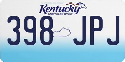 KY license plate 398JPJ