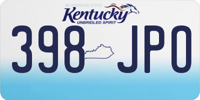 KY license plate 398JPO
