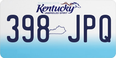 KY license plate 398JPQ