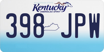 KY license plate 398JPW