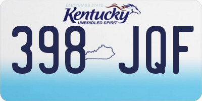 KY license plate 398JQF