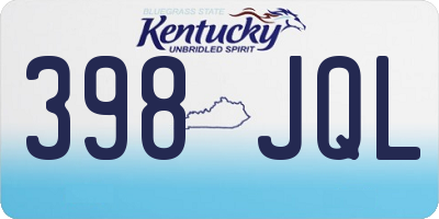 KY license plate 398JQL