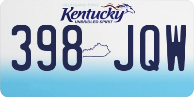 KY license plate 398JQW