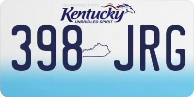 KY license plate 398JRG