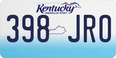 KY license plate 398JRO