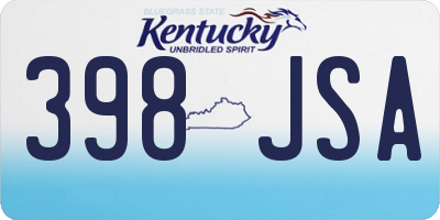 KY license plate 398JSA