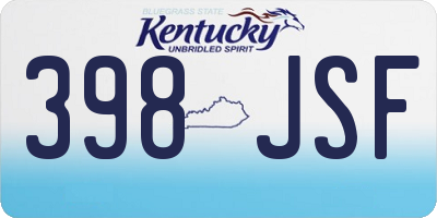 KY license plate 398JSF