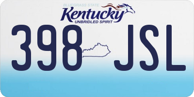 KY license plate 398JSL