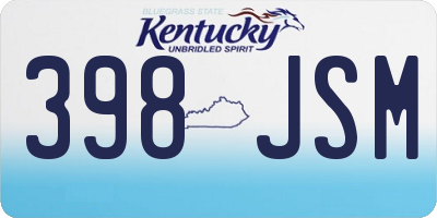 KY license plate 398JSM
