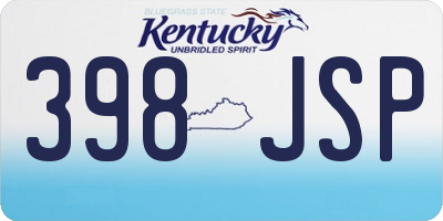 KY license plate 398JSP