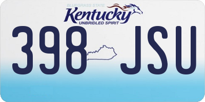 KY license plate 398JSU