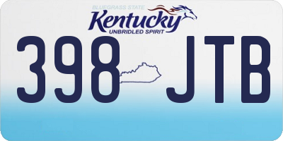 KY license plate 398JTB