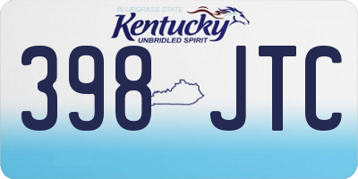 KY license plate 398JTC