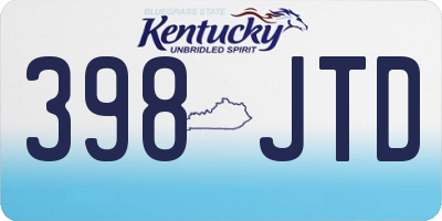 KY license plate 398JTD