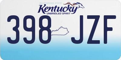KY license plate 398JZF