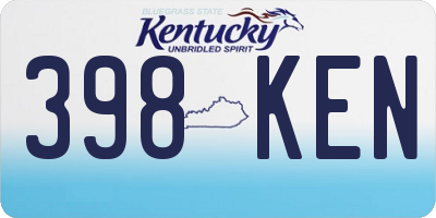 KY license plate 398KEN