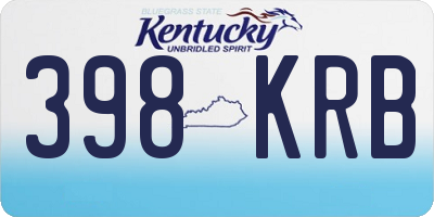 KY license plate 398KRB