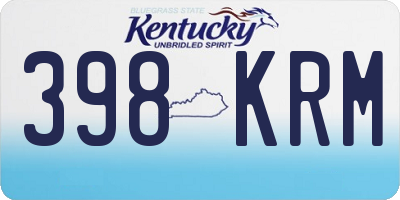 KY license plate 398KRM