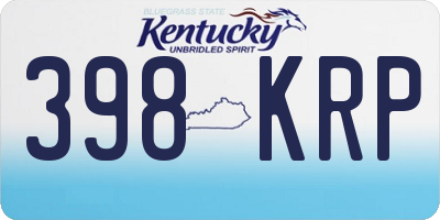 KY license plate 398KRP