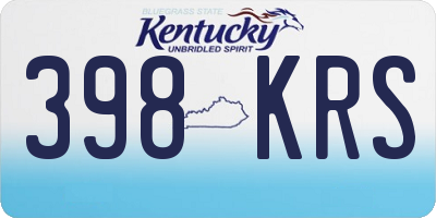 KY license plate 398KRS