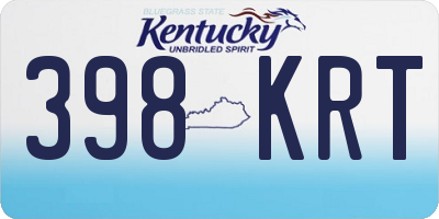 KY license plate 398KRT