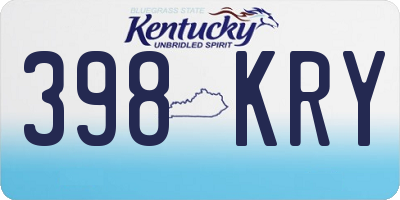 KY license plate 398KRY