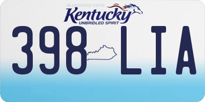KY license plate 398LIA