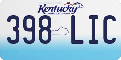 KY license plate 398LIC